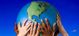 Hands on a globe 