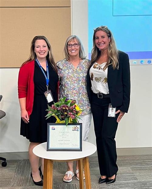 Sarah Pierce, Educator of Excellence Bobbie Cumberworth and EC Director Dawn Hester
