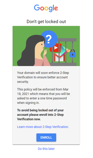 Enroll in 2-Step Verification